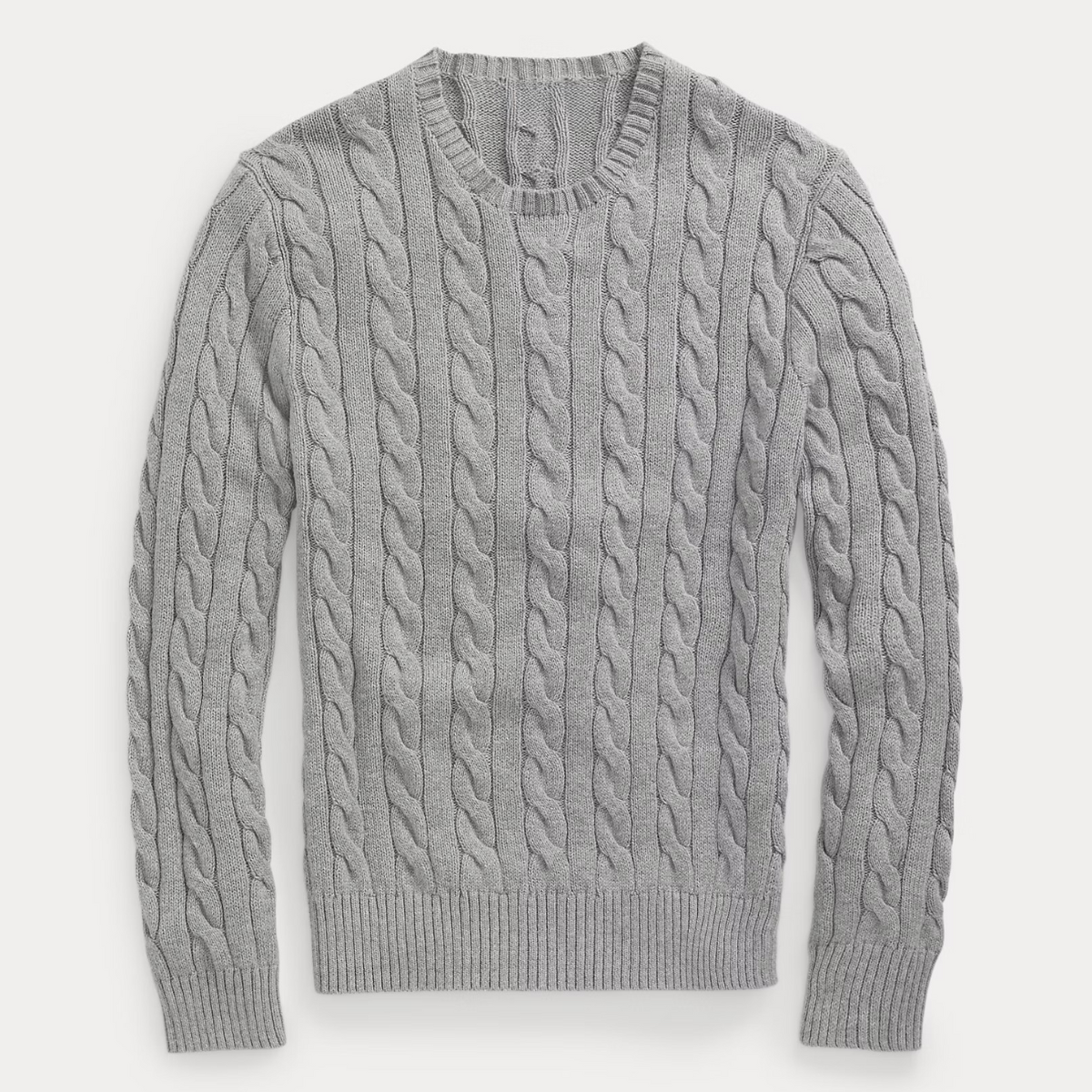 Strickpullover aus Baumwolle mit Zopfmuster